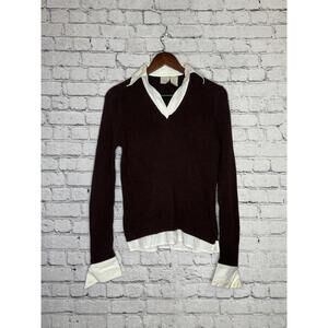 Fiorellini International Women's Knit Top with Shirt Detail, Size Small